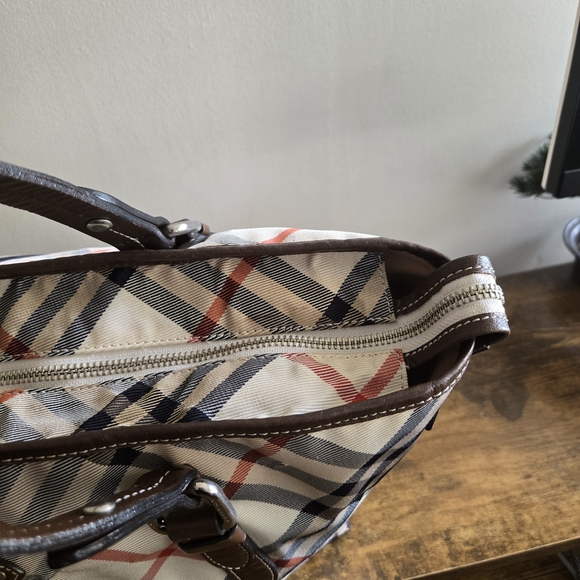 Burberry Checkered Tote in Black and Cream - Picture 7 of 13